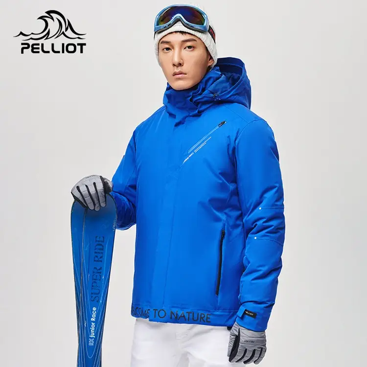 Custom Men Winter Eco-friendly Windproof Waterproof Snowboard Ski Suit Jacket with Hood