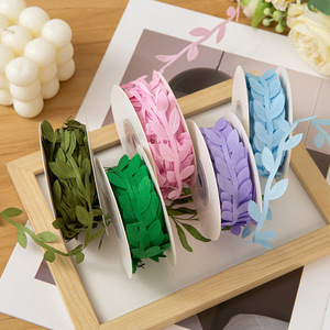 ริบบิ้นพิมพ์ลายนูนลายใบไม้สีสันสดใส กิ่งหลิว ดอกไม้ เถาวัลย์ สำหรับงาน DIY ความยาว 10 เมตร พร้อมส่ง คุณภาพสูง ทนทาน - Product Image 3