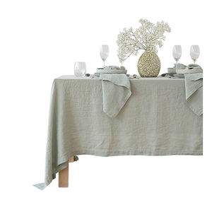 Décor de chemin de table à manger élégant en lin lavé doux et durable - Product Image 1