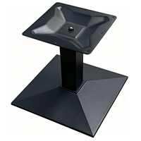 Base de table inclinée en fonte avec pieds réglables, pieds de nivellement et colonne centrale, base de table noire pour usage extérieur