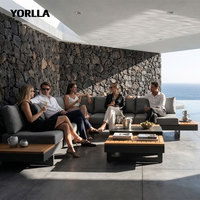 Moderno al aire libre de madera de teca Patio Jardín Set Mejor Nuevo Estilo Sofá Set para Hoteles Villas Parques Patios Salones