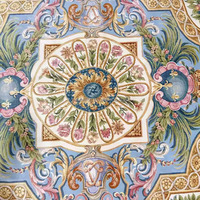 Tapis en laine Savonnerie française de luxe, noué à la main, grande taille 4x5m, couleurs noir et or, pour salon de villa