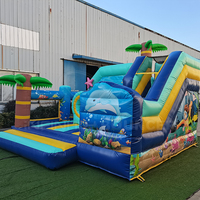 Grand château gonflable extérieur intérieur en PVC dauphin sautant videur enfants et adultes amusant ville aire de jeux toboggan à vendre