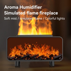 Diffuseur d'huiles essentielles à ultrasons effet cheminée, humidificateur d'air domestique avec lumière colorée, diffuseur d'arômes - Grande Vente - Product Image 3