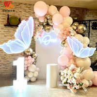 Fournitures de fête, décoration de fenêtre, décoration de scène, ailes de papillon lumineuses, guide de lumière LED, papillon lumineux