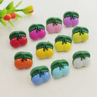 Boutons en plastique cerise multicolores de 20L avec perles, lavables, aux couleurs vives, imitation fruit, pour vêtements d'enfants et loisirs créatifs