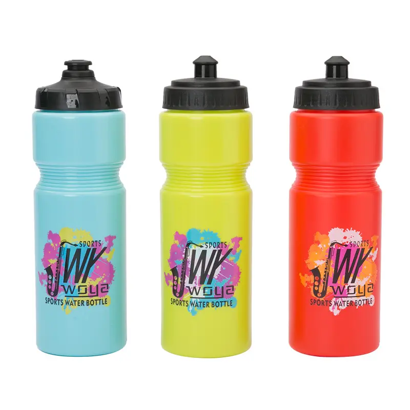 24oz מפעל סיטונאי 710ml HDPE פלסטיק אופניים מים בקבוק <span class=keywords><strong>BPA</strong></span>-משלוח שתיית כוס לוגו מותאם אישית וצבע זול עם מכסה