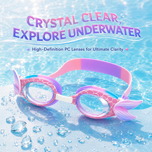 Gafas de Natación XIALE con Diseño de Cola de Sirena 3D para Niños, Antivaho, Anti-fugas, Silicona Suave, Protección UV para Niñas - Product Image 3