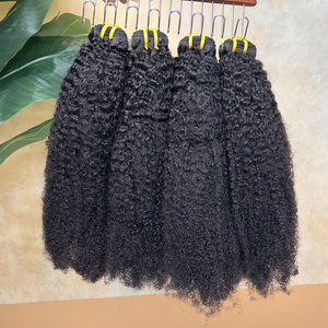 ผมมนุษย์แท้แบบดิบเกรด 12A สำหรับต่อผมแบบ Afro Kinky Curly  แบบไม่ผ่านกระบวนการ  จัดเรียงเกล็ดผม  ขายส่งเป็นมัด - Product Image 2