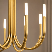 Moderner Luxus-Kerzenleuchter aus Goldmetall und Acryl für Esszimmer, Wohnzimmer, Foyer und Schlafzimmer