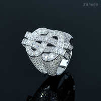 Bijoux originaux en argent sterling 925 Dollars US Bague en diamant Hip Hop Moissanite pour femmes et hommes