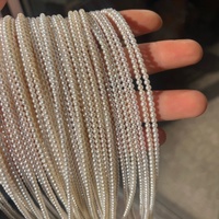 Perles d'eau douce rondes naturelles blanches 2,5-3 mm de qualité AAA, fil de perles à haute brillance pour la création de bijoux fins