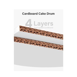 Водонепроницаемая Золотая фольга с тиснением 12 мм, белый барабан для торта, пищевой, 8, 10, 12, 14, 16 дюймов, бумажные коробки для тортов - Product Image 3