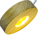 Support de Veilleuse LED USB en Bois pour Lampe de Bureau, Support de Base en Bois avec Ornement Led en Bois pour Décoration de Chambre à Coucher