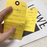 Étiquette d'expédition en papier spécial renforcé avec logo personnalisé, fil intégré, perforable, avec œillet et ficelle