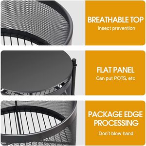 5 Layer Rotating <b>Vegetable</b> Rack Kitchen Carbon Steel Storage Holder Fruit Kitchen Metal Storage Rack Shelf Trolley Cart - Product Image 3
