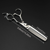 Ciseaux de coiffure professionnels de 6,0 pouces à dents en V, à pointe de cerf, sans couture, pour coupe de cheveux, de qualité supérieure, faciles à utiliser, modèle HS-029