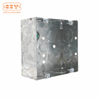 Boîte de jonction carrée en acier galvanisé de 4-11/16 po, profondeur 2-1/8 po, boîte de sortie électrique soudée avec vis de terre