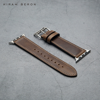 Bracelet de montre en cuir véritable fait main en gros, logo personnalisé, cuir Horween des États-Unis