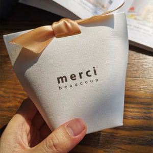 Factory Customized Luxury Mini Paper Bags Special Candy Jewelry Paper Bag Ribbon Digital Printing No Handle Thankyou <b>Packaging</b> - Product Image 5