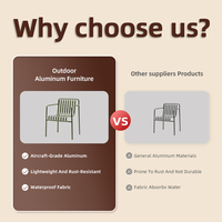 Chaise de salle à manger d'extérieur ergonomique en aluminium massif, chaises de jardin modernes pour villa et résidence
