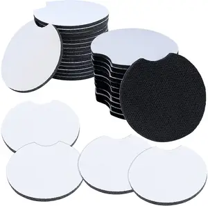 In Voorraad Natuurlijke Rubber Anti Slip Blanco Ronde Neopreen Auto Cup Coaster Voor Sublimatie