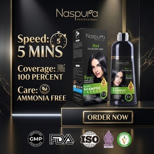 <span class=keywords><strong>Shampoo</strong></span> Colorante Nero alle Erbe 3 in 1, Copertura <span class=keywords><strong>Capelli</strong></span> Grigi, Olio di Argan, Colore Duraturo per <span class=keywords><strong>Capelli</strong></span> <span class=keywords><strong>Scuri</strong></span> - Product Image 5