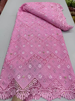 Dentelle africaine brodée NI.AI avec strass, dentelle en cordon de chiffon nigérian, tissu pour robes de mariage et de fête