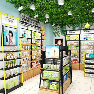 Tùy Chỉnh Vẻ Đẹp Cửa Hàng Sắt Gỗ Hiển Thị Đứng Kệ Mỹ Phẩm Chăm Sóc Da Sản Phẩm Trang Điểm Nước Hoa Tinh Dầu Hiển Thị Giá Tủ - Product Image 4