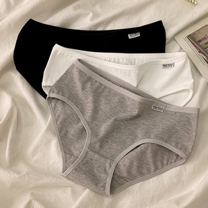 <span class=keywords><strong>Ropa</strong></span> <span class=keywords><strong>Interior</strong></span> de Algodón para Mujer, Tallas L-3XL, Cintura Baja, Triangular, Color Liso, Bragas para Chicas, Venta al Por Mayor - Product Image 3