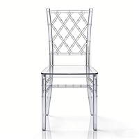 Chaise Chiavari en acrylique transparent pour événements de mariage, chaise empilable en cristal transparent pour salle de banquet, décoration de lieu de fête