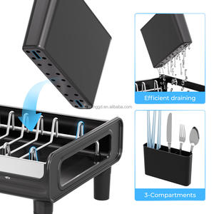 WIREKING Égouttoir à vaisselle moderne en acier inoxydable antirouille, petit égouttoir pour évier de cuisine, égouttoir pour armoires de cuisine - Product Image 3