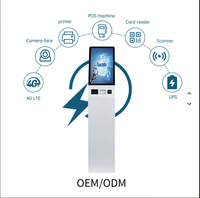 Terminal de Pago TouchWo de 32 Pulgadas con Android 12, Soporte para Kiosco, SDK, Lector de Tarjetas NFC, Impresora de Códigos de Barras, Base de Metal y Vidrio