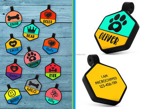 Nuova moda forniture per animali domestici Anti-perdita impermeabile Silicone nome Tag unico QR codice personalizzato decorazione di pizzo modello animale - Product Image 5