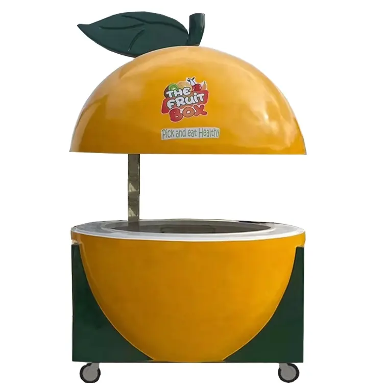 Stan kios portabel berbentuk oranye mesin penjual Jus & es krim baru diperas untuk restoran & Hotel
