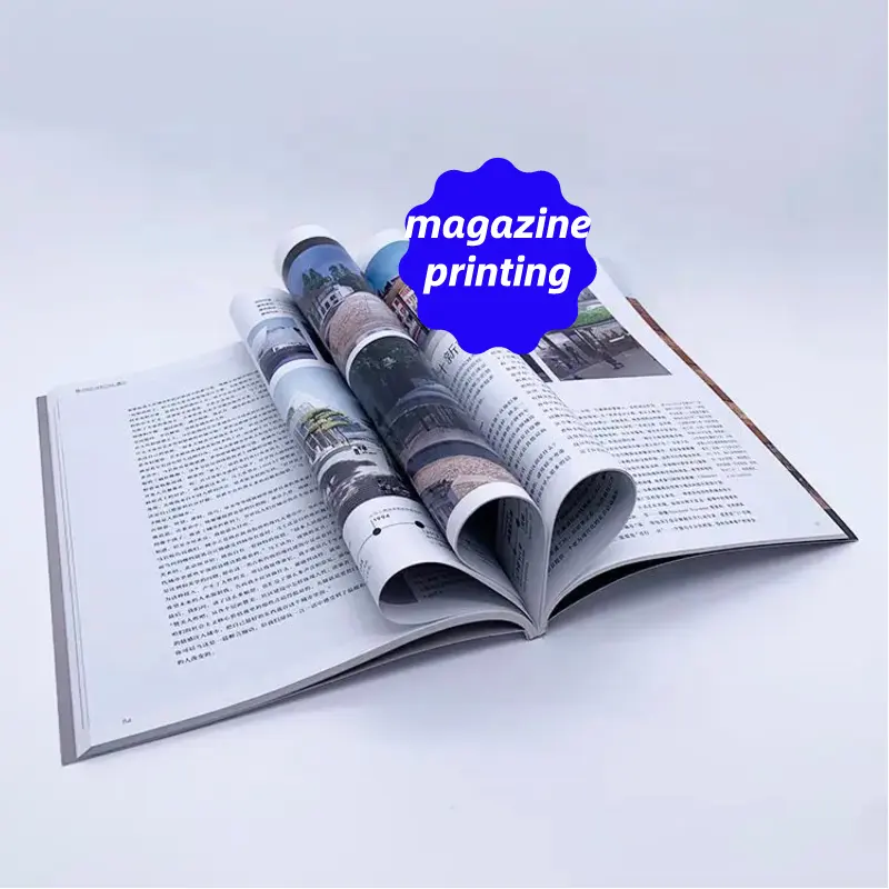 Bas quantité minimale de commande Magazines de haute qualité Impression en gros A3 A4 A5 Papier d'art Papier couché Reliure à agrafe offset Imprimer votre propre magazine