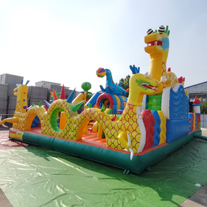 Parc de jeux gonflables géant pour enfants, parc d'attractions extérieur, animaux du pays des merveilles, ville gonflable amusante - Product Image 1