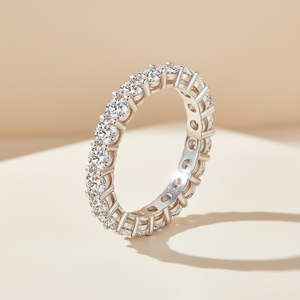 แหวนมอสซาไนต์ทรงกลมประดับคริสตัลเต็มวง ดีไซน์หรูหรา รุ่น Huiyue D-Color  ทำจากเงินแท้ S925 ชุบเคลือบเงา สำหรับผู้หญิง - Product Image 5