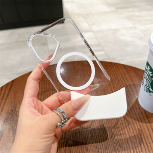 Siêu mỏng rõ ràng có thể tháo rời nối từ cứng PC Cover quay lại trường hợp điện thoại 2 trong <span class=keywords><strong>1</strong></span> cho Iphone 15 16 Pro Max nửa trường hợp - Product Image 5