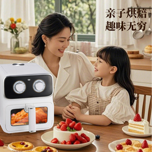 Air Fryer 5L 6L Ceramic Coating Square Design With Visible Window And Pull Out Power Off Function For Home Use - Product Image 1