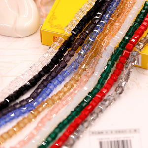 Perles carrées en cristal de 6 mm, trou droit, cube, pour la fabrication de bijoux, matériel de bricolage - Product Image 1