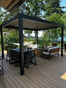 Pérgola Moderna de Aluminio con Techo de Lamas para Jardín y Exterior, 3x3, 3x4, 4x3, 4x4, 4x5, 4x6, 6x3, 6x4, 6x5, 6x6m - Product Image 4