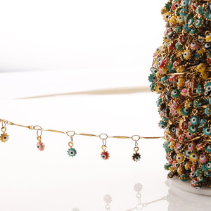 Cadena de Ojo Turco de Oro de 18k, Estilo Borla, para Pulsera, Tobillera y Joyería DIY - Product Image 1