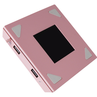 Support universel pour casque avec lumière LED intelligente, support d'affichage pour casque rose avec deux ports USB