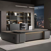 Muebles de Oficina de Alta Calidad para Directores Ejecutivos, Conjunto de Escritorio y Silla en Forma de L, Moderno, de Madera, con Gabinete Lateral, Hecho en China