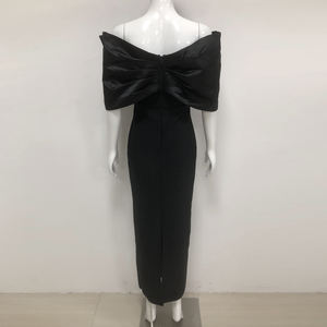 <span class=keywords><strong>Abito</strong></span> <span class=keywords><strong>da</strong></span> <span class=keywords><strong>Sera</strong></span> di Lusso <span class=keywords><strong>Nero</strong></span> a Sirena <span class=keywords><strong>con</strong></span> Spalle Scoperte e <span class=keywords><strong>Spacco</strong></span>, Vestito Aderente <span class=keywords><strong>da</strong></span> Party Club <span class=keywords><strong>con</strong></span> Strass e Fiocco in Raso per Eventi Formali - Product Image 4