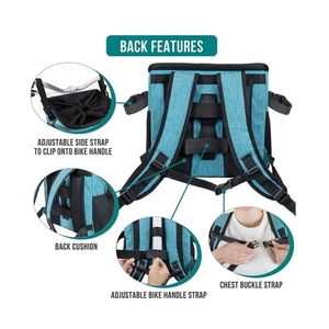 Mochila Transpirable de Malla de Poliéster para Mascotas, Diseño Personalizado, para Viajes en Bicicleta, para Perros, Gatos y Cachorros, para Uso Diario, <span class=keywords><strong>Cesta</strong></span> para Bicicleta - Product Image 2