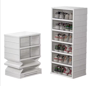 Customizable Foldable PP Organizer Case Giant Transparent Acrylic Shoe Storage Box Magnetic <b>Side</b> Open Sneaker Display Bag Use - Product Image 1