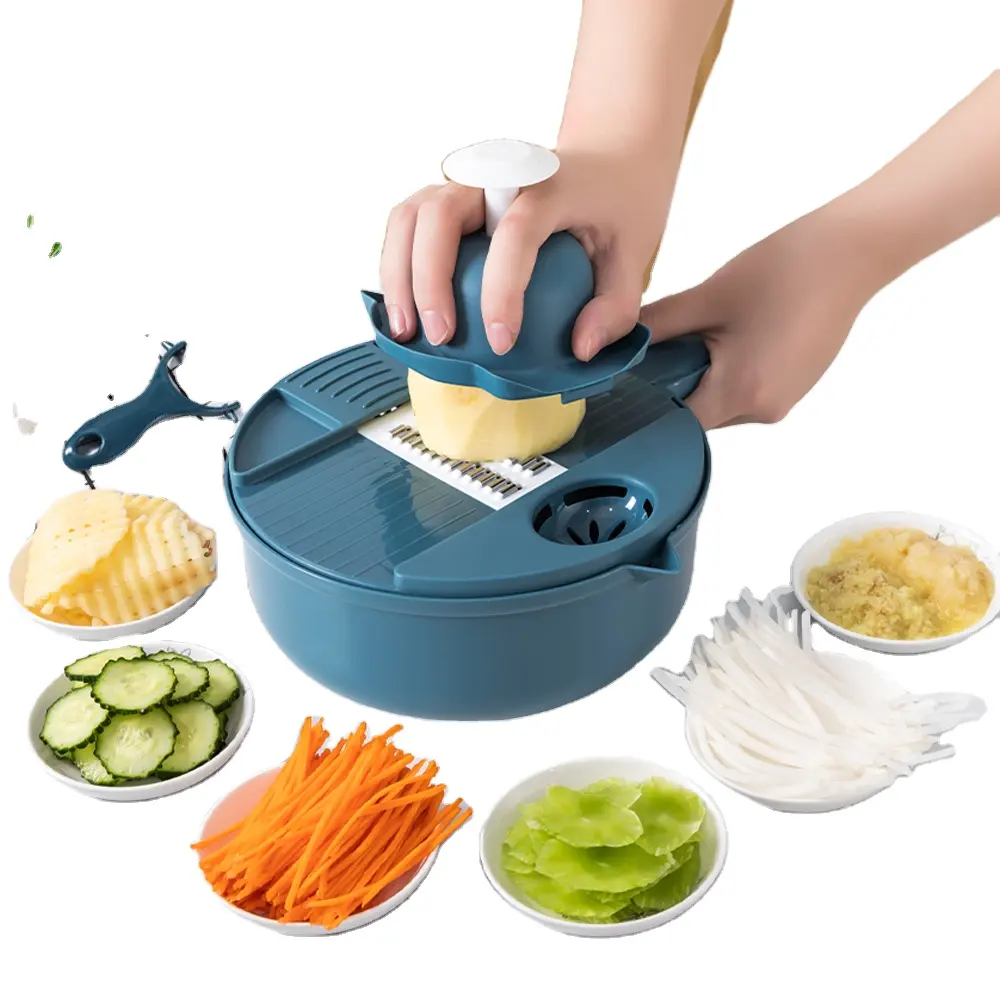 Thực phẩm Slicer rau Slicer với container thực phẩm Chopper đa chức năng Rau Cutter Slicer