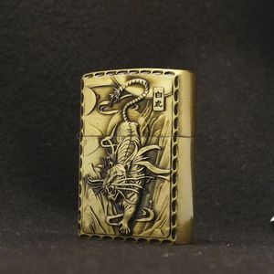 Briquet à kérosène en laiton gravé au laser 3D personnalisé, style vintage, avec roue à silex et flamme douce, rechargeable, idéal pour un cadeau - Product Image 5